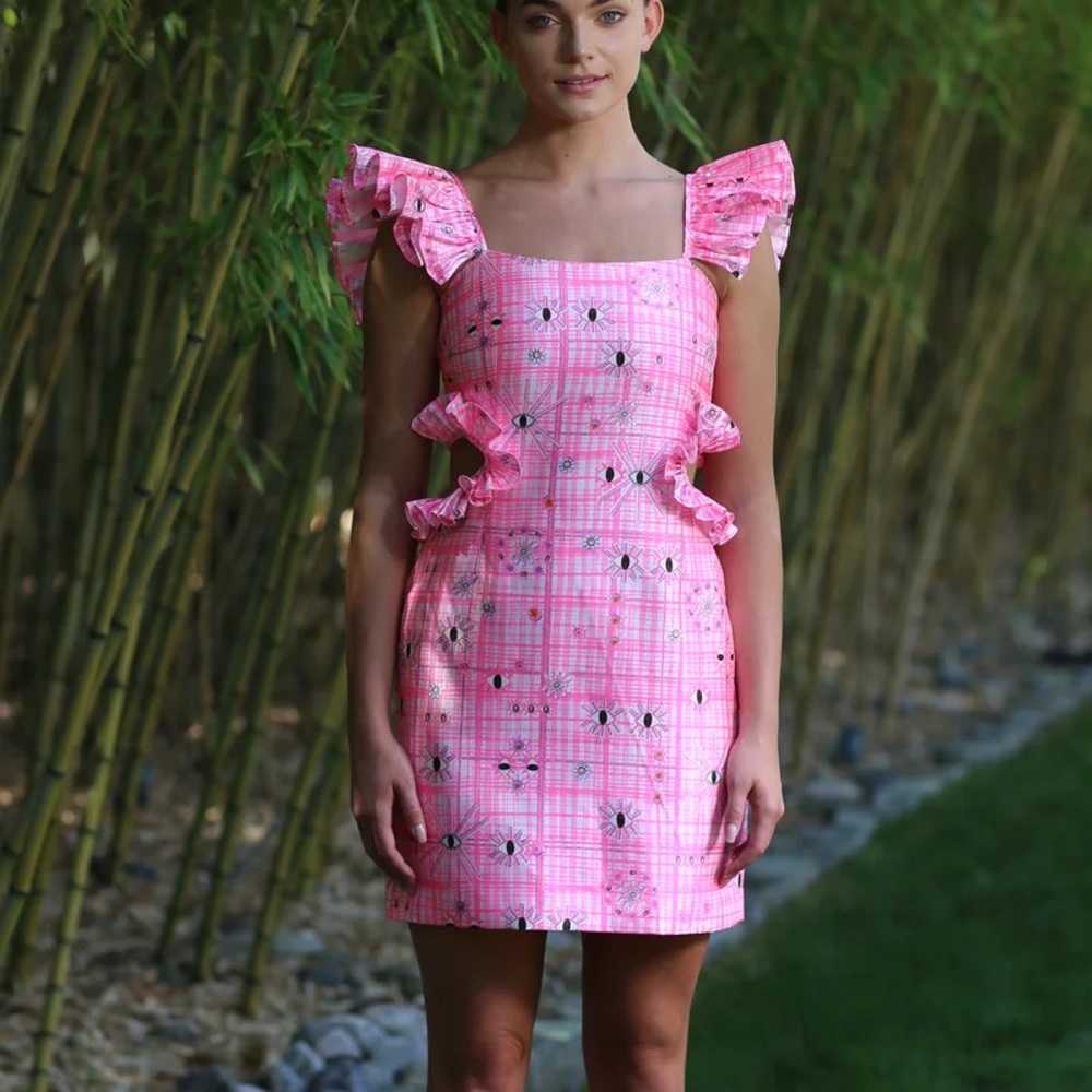 Neubyrne MIRANDA CUTOUT DRESS EVIL EYE PRINT